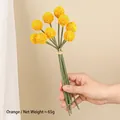 Vibrant orange artificial Craspedia globosa bouquet with 10 stems for home decor - 9 Heads/Bundle / Orange