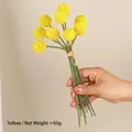 Artificial yellow craspedia bouquet with nine globes and natural twine binding - 9 Heads/Bundle / Yellow