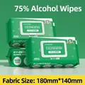 Three packs of 75% alcohol sanitizing wipes with 50 sheets and protective flip top - Green Alcohol Wipes 80 Sheets