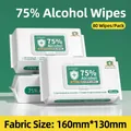 75% alcohol sanitizing wipes in 80-pack bundle, size 160mm x 130mm for skin cleaning - White and Green Alcohol Wipes 80 Sheets