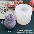 3D Tulpen Silikonform für Fondant und Schokolade mit lila Blumenmuster als Beispiel - Große Tulpe - Transparent