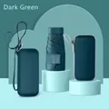 Ultralichte donkergroene mini-paraplu met een draagbare capsule opbergtas voor reis - Alleen Paraplu / Donkergroen