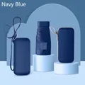 Marineblauwe ultralichte mini-zonne-paraplu met bijpassende draagbare harde koffers - Alleen Paraplu / Marineblauw