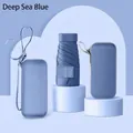 Deep sea blue ultra-light mini five-fold sun umbrella with a matching hard storage case - Umbrella Only / Deep Sea Blue