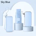 Sky blue mini five-fold umbrella set with capsule hard case and soft storage pouch - Umbrella Only / Sky Blue