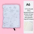 Cute A6 white plush notebook featuring silver foil stars and premium lined paper - A6 Lined Pages / White-Snowflake