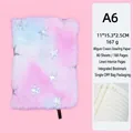 Pink and blue gradient plush notebook with silver glitter stars and A6 size lining - A6 Lined Pages / Big Star Light Pink (Tie-dye)