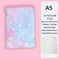 Pink and purple gradient plush A5 notebook with silver star sequins and ruled paper - A5 Lined Pages / Big Star Light Pink (Tie-dye)