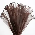 Brown pleated pearl wave tulle mesh fabric with delicate wavy edges for floral wrapping - Wave Mesh (28cm*4 Yards) / Coffee