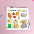 Cartoon picnic bear and dog sticker variant for cake decoration and crafts - Ice Cream Bear Sticker