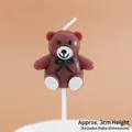 Brown teddy bear birthday candle decoration, 3cm tall without stick for cake toppers - Little Bear Candle