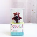 Cute brown teddy bear shaped birthday candle in transparent gift box packaging - Boxed 3D Bear Candle