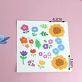 Colorful hand-painted flower stickers featuring sunflower and tulip for cake decoration - Colorful Flower Sticker