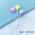 Three colorful heart-shaped balloon cake toppers with bow details, height 12.8cm - Macaron Heart Balloon Topper
