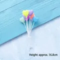 Colorful heart balloon cake toppers in macaron colors, height approx. 16.8cm bundle - Multicolor Heart Balloon Cluster Topper