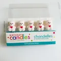 Set of 5 pink bear birthday candles with heart relief in compact packaging - Beige Heart Bear Candle Set