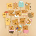 Cartoon bear cake topper with 5.8cm tall cute bear design for birthday party decor - Q-Version Bear Series Topper Set