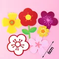 6cm colorful cartoon paper flower cake toppers set in red yellow and pink colors - Sweet Flower Series Decoration Set
