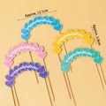 5-piece colorful heart arch cake topper set with congratulations text, 12.1x5.8cm size - Colorful Heart Arch Topper