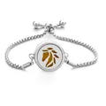 Silver stainless steel aromatherapy bracelet with hollow horse head locket charm - Horse Head Pattern / Screw Twist Opening