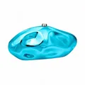 Futuristic pebble-shaped acrylic evening clutch bag in vibrant metallic electric blue finish - Sky Blue