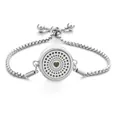 Silver stainless steel aromatherapy diffuser bracelet with green heart and adjustable chain - Screw Twist Opening