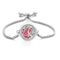 Adjustable stainless steel perfume diffuser bracelet with pink felt pad and tree charm - Pink Scented Pad Hollow / Screw Twist Opening
