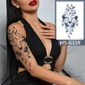 Semi-permanentes Tattoo-Sticker mit Schmetterling- und Blumenmotiv, Modell WS-G119 - 150*210MM