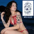 Realistic semi-permanent herbal juice flower tattoo WS-G122 on arm and wrist - 150*210MM