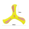 Three-leaf EVA foam boomerang for kids with 23cm span and 13cm wing height details - Bulk/Loose Packaging / Yellow