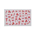 3D red bowknot nail art stickers with embossed butterfly patterns for DIY manicure - 4819mini (Red Bowknot Butterfly)