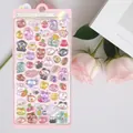 3D cartoon relief stickers featuring cute bears and rabbits with a shiny resin texture - 20cm x 9.5cm / Animal Family