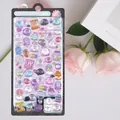 3D cartoon relief stickers featuring purple ghost characters and desserts on card - 20cm x 9.5cm / Ghost Cloud