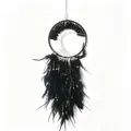 Handmade black dream catcher with life tree design and natural crushed stone leaves - MS9185R Black