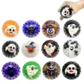 Halloween squeeze stress relief ball set with 12 colorful TPR toys in various designs - Halloween Bead Ball Style