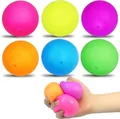 Set of six colorful TPR stress balls in pink, yellow, purple, orange, blue, and green - Solid Color Flour Stress Ball