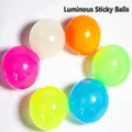 Set of 6 colorful luminous sticky balls in pink, white, orange, green, yellow and blue - One 6cm Glow-in-the-dark Ball (buy 12 And Get A Free Color Box)