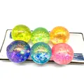 Set of 6 colorful transparent glitter stress balls with sparkling sequins inside - One 6cm Aurora Maltose Decompression Ball (buy 12 And Get A Free Color Box)
