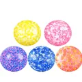 Set of 5 colorful maltose stress relief balls with vibrant beads in transparent rubber - One 6cm Foam Bead Ball (buy 12 And Get A Free Color Box)