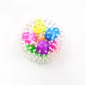 Colorful TPR sensory stress ball with multi-color beads and tactile nubs for relief - 6cm Rainbow Spiky Balls (20 Balls) - 1 Piece (buy 12 And Get A Free Color Box)