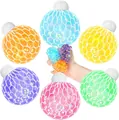 Set of six colorful mesh stress balls in orange, blue, yellow, purple, pink and green - One 6cm Iridescent Sequined Ball (buy 12 And Get A Free Color Box)