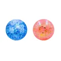 Blue and pink maltose squeeze balls with glitter sequins for sensory stress relief - One 6cm Iridescent Sequined Ball (buy 12 And Get A Free Color Box)