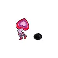 Pink heart enamel pin with red boots design and comfortable black rubber clutch back - Zinc Alloy/Enamel