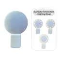 White LED ring selfie light with dual color temperature and 3 lighting modes for phone - White - Multicolor Light