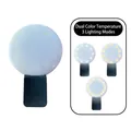 Mini LED selfie ring light with clip featuring 3 lighting modes and dual color temperature - Black - Multicolor Light