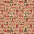 Christmas kraft wrapping paper featuring festive gift box patterns and holiday greetings - 50*70 / Christmas Series - Christmas Gift Kraft Paper