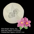 Daisy flower silicone fondant mold for baking with product dimensions and sample flower - Style 4-3D Floral Shape / Semi-transparent