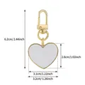 Golden heart-shaped sublimation keychain with blank DIY surface and 6.2cm length dimensions - Heart / Gold