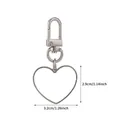 Silver heart sublimation keychain with 3.2cm x 2.9cm blank frame for heat transfer DIY - Heart / Silver