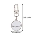 Silver round sublimation keychain blank with swivel hook and size dimensions shown - Round / Silver